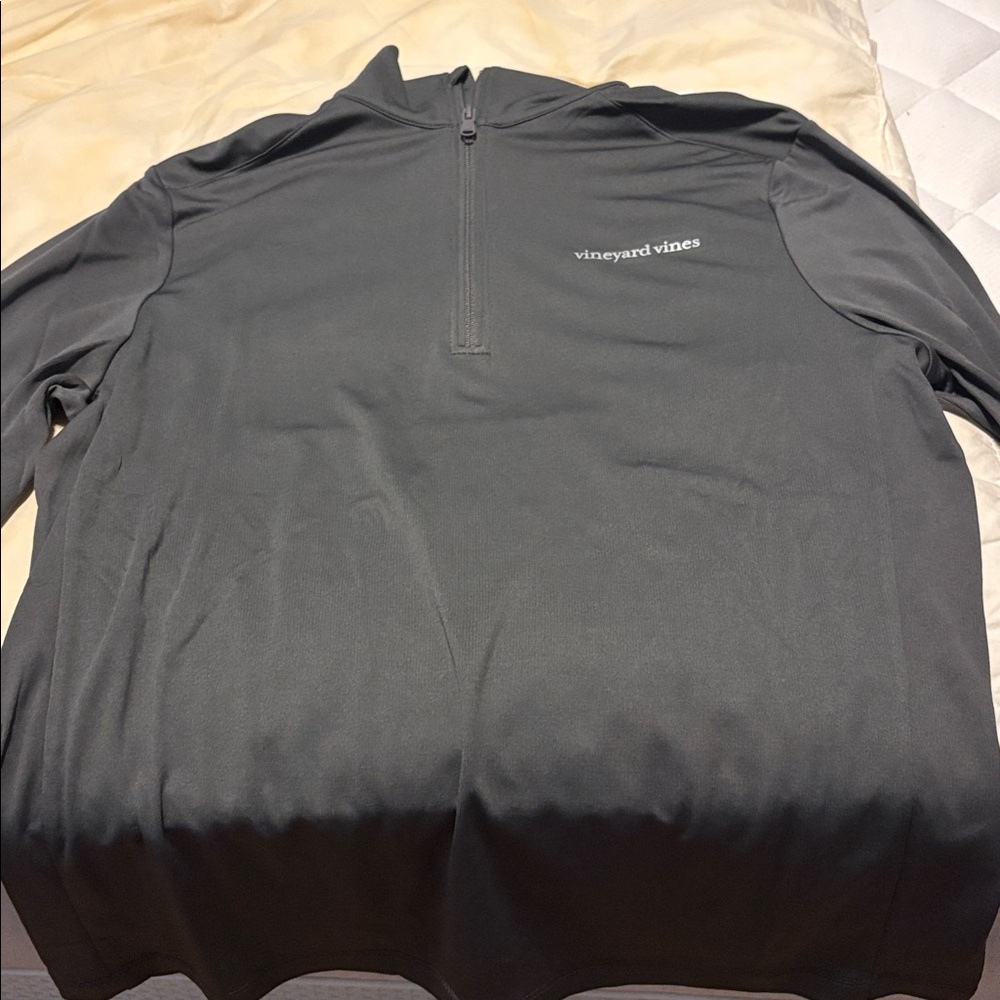 Vineyard Vines Gray Quarter-Zip Top lightweight